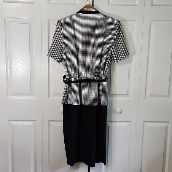 Vintage Danny & Nicole Black & White Gingham Dress Size SM Preppy Money 80s - Picture 3 of 9